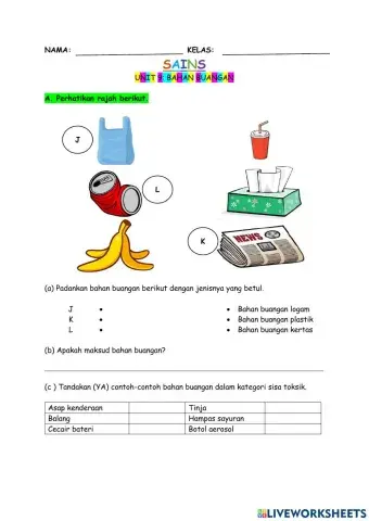 Sains tahun 6 unit 9: bahan buangan