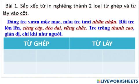 Từ ghép - từ láy