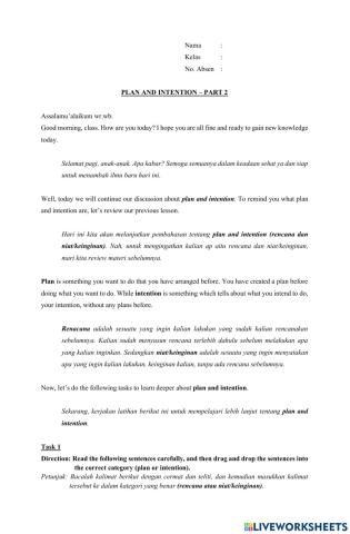 Plan and Intention - Part 2