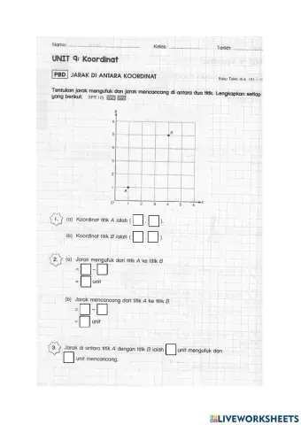 KOORDINAT (Jarak di antara dua titik)