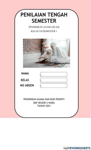 Penilaian tengah semester (pts) pai 7