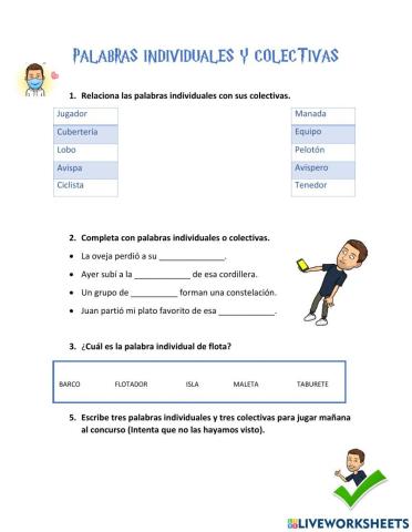 Palabras individuales y colectivas