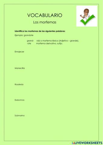 VOCABULARIO - Los morfemas