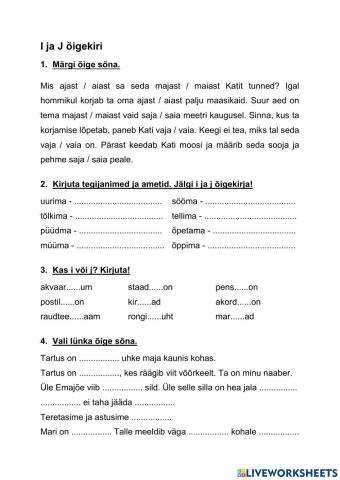 I ja j õigekiri