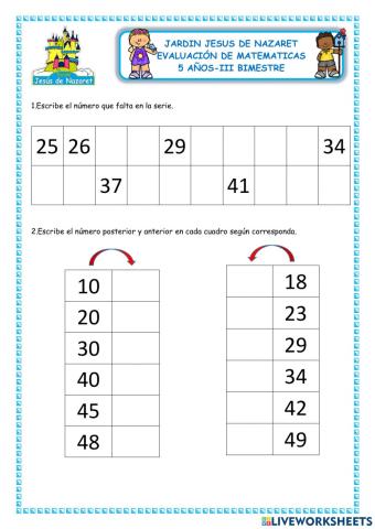 Evaluación de matemáticas