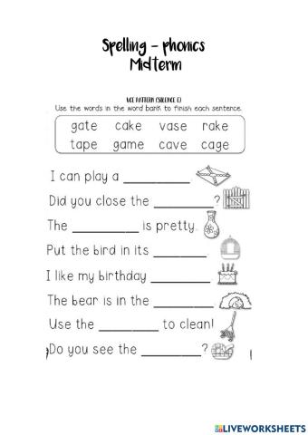 Spelling phonics midterm