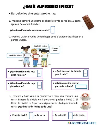 Problemas de fracciones