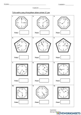 Membaca Dan Menulis Waktu