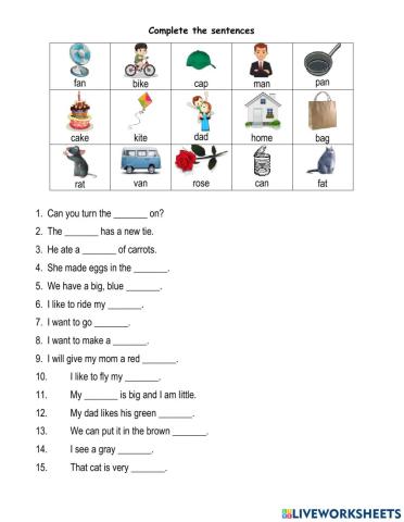 Complete the sentences