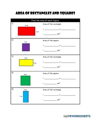 Area of Recctangles and Squares