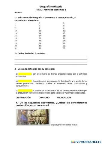 Actividad y sectores económicos