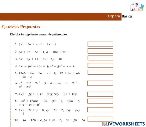 Adición de Polinomios
