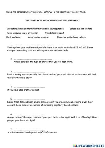 Tips to use social media networking sites responsibly