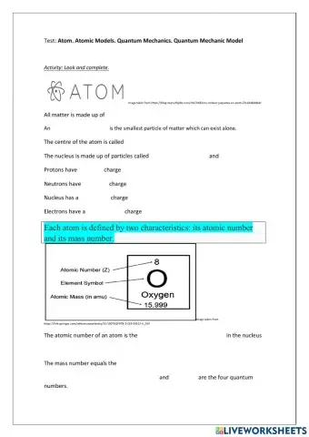 Atom composition. Atomic Models. Quantum mechanics. Quantum mechanical model