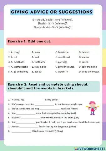 Giving advice or suggestions