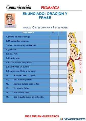 Frase y oraciòn