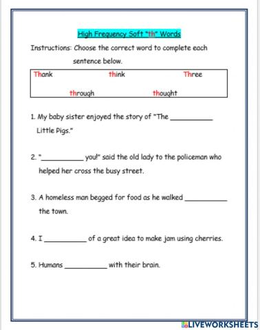High Frequency Words