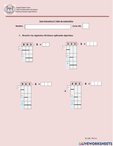 Algoritmo de la división