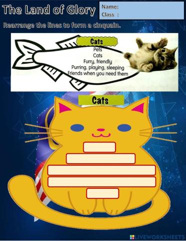 Year 6 Unit 12 Land of Glory: Cinquain