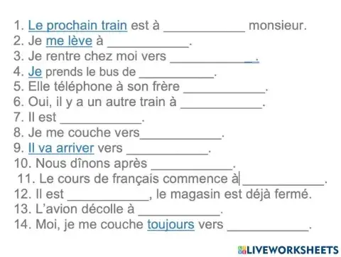 Les heures... compréhension de l'oral...