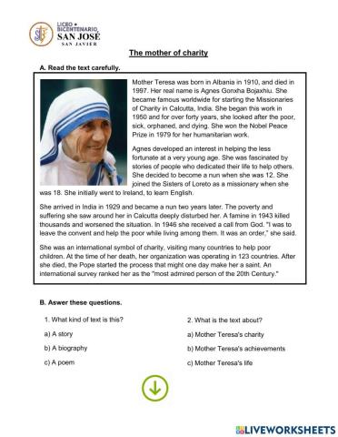 The mother of charity