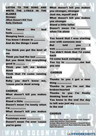 Kelly clarkson stronger