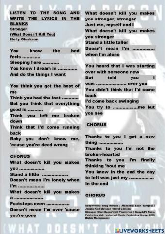 Kelly clarkson stronger