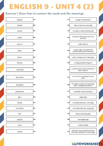 E9 - Unit 4 - Vocabulary and Listening HW