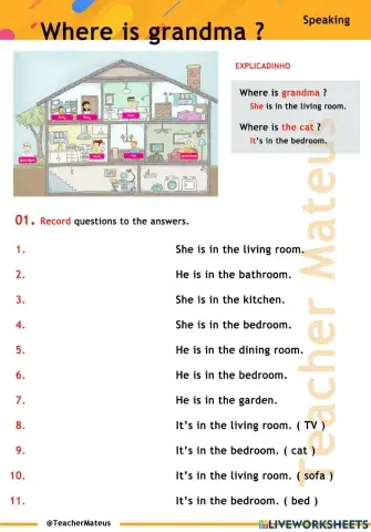 PRESENT SIMPLE - Where is grandma ? - Speaking