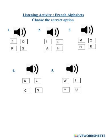 French Alphabets listening Practice