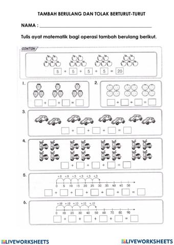 Tambah dan tolak berturut