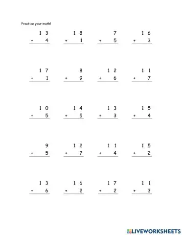 Adding two digits to one digit