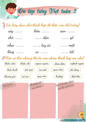 Ôn tập tiếng Việt 3 tuần 2