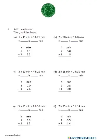Adding Time Without Regroupings