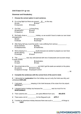 Unit 8 laser b1+ gr+voc
