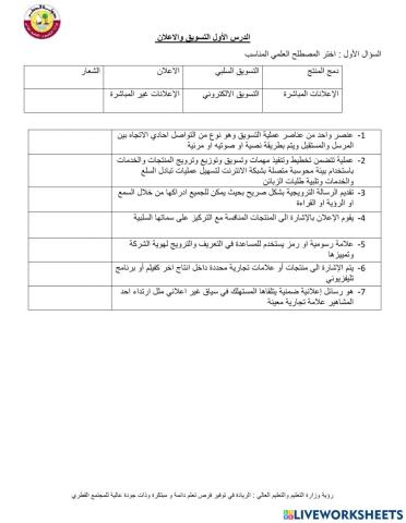 التسويق والاعلان