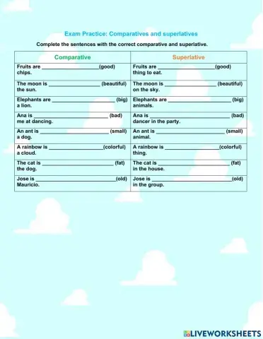 Comparatives and superlatives