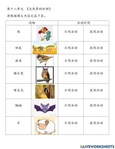 第十八单元 《自然界的时钟》