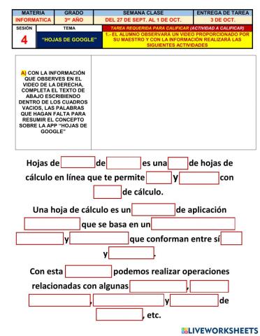 Hojas de Google 3o