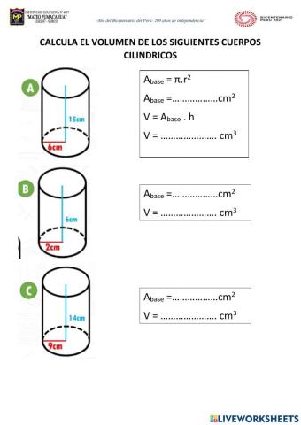 Volumen de un cilindro