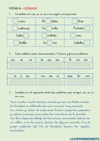 Lectura y escritura 2º