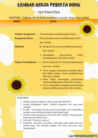 Projek Program Linier kelompok 7 PSPM D 2019