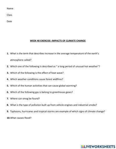 Impact of Climate change