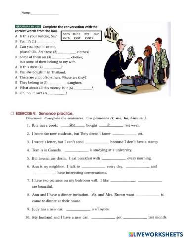 G6 - U2 - Pronouns Exercises