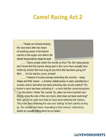 Camel Racing Act.2