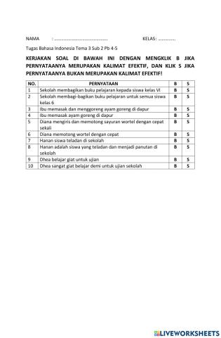 Tugas Tema 3 Sub 2 Pb 4-5 Bahasa Indonesia