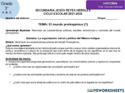 Inicio Mundo prehispánico