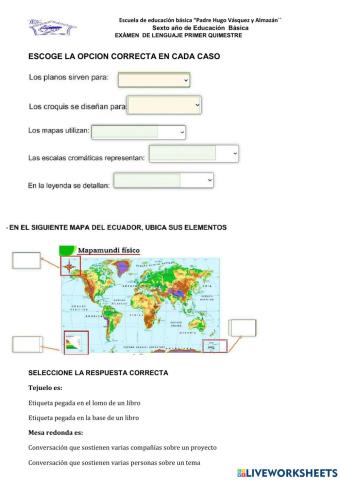 Examen lengua 6to IQ