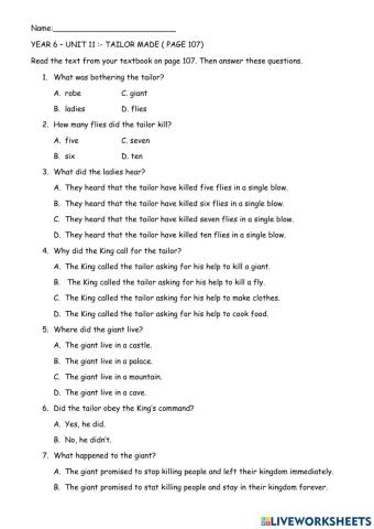 Year 6 unit 11 page 107