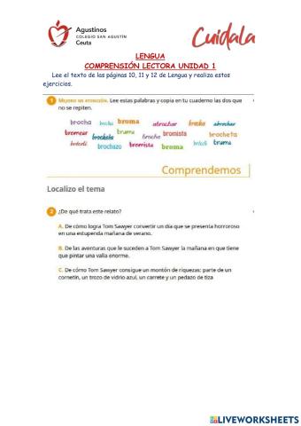 Comprensión Lectora -Un Gran Optimista- (Unidad 1)